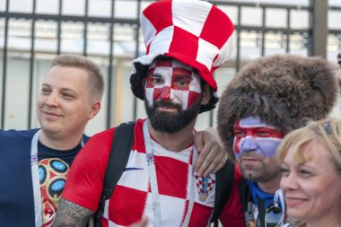 Rostov-On-Don, Rusya-26 Haziran 2018: FIFA Dünya Kupası 2018 ev sahibi şehir Rostov-on-Don yer Rostov Arena, Hırvatistan, editoryal hayranları.