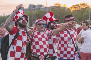 Rostov-On-Don, Rusya-26 Haziran 2018: FIFA Dünya Kupası 2018 ev sahibi şehir Rostov-on-Don yer Rostov Arena, Hırvatistan, editoryal hayranları.