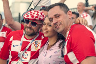 Rostov-On-Don, Rusya-26 Haziran 2018: FIFA Dünya Kupası 2018 ev sahibi şehir Rostov-on-Don yer Rostov Arena, Hırvatistan, editoryal hayranları.