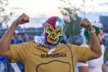 Rostov-On-Don, Rusya-23 Haziran 2018: FIFA Dünya Kupası 2018 ev sahibi şehir Rostov-on-Don yer Rostov Arena, Rusya, editoryal Meksika futbol hayranları 