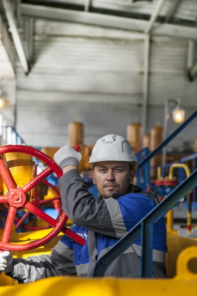 Mechanik Opravář Provozovatel Těžebního Plynu Ropa Plynárenský Průmysl Plynové Klimatizační — Stock fotografie