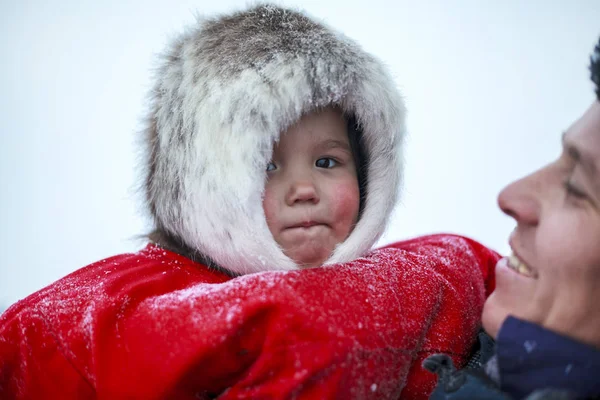 Residente Tundra Residentes Indígenas Del Lejano Norte Área Abierta Niña — Foto de Stock