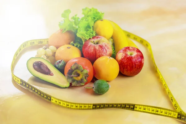 Έννοια Της Διατροφής Λαχανικά Και Φρούτα Aavakado Σύκα Φειζοα Γκουαγιαμπο — Φωτογραφία Αρχείου