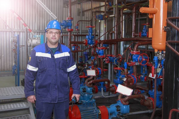Gaz Operator Operator Anneals Gas Well Torch Repairman Servicing Gas — Stock Photo, Image