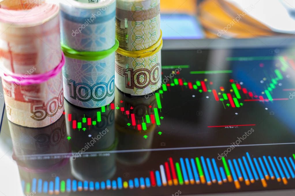 Financial concept, the volatility of the Russian economy, the dynamics of fluctuations of the ruble