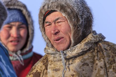 Nadym, Rusya - 23 Şubat 2019: Yamal, açık alan, tundra, 