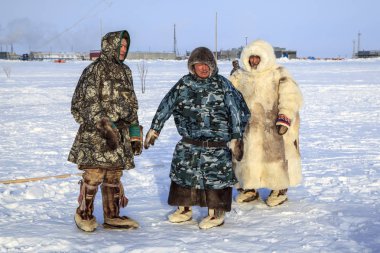 Nadym, Rusya - 23 Şubat 2019: Yamal, açık alan, tundra, 