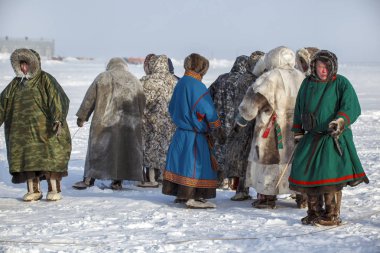 Nadym, Rusya - 23 Şubat 2019: Yamal, açık alan, tundra, 