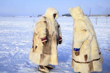 Nadym, Rusya - 23 Şubat 2019: Yamal, açık alan, tundra, 