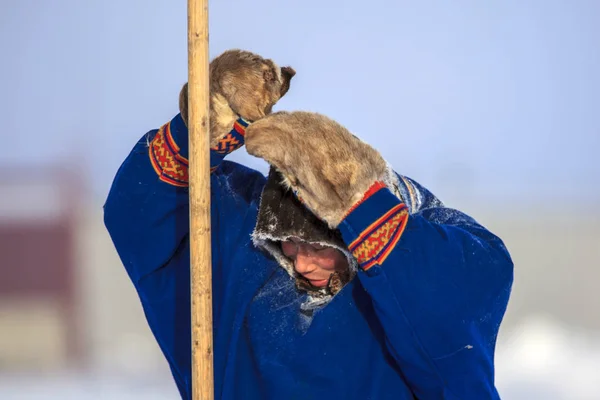 Nadym, Rusia - 23 de febrero de 2019: Yamal, área abierta, tundra, The — Foto de Stock