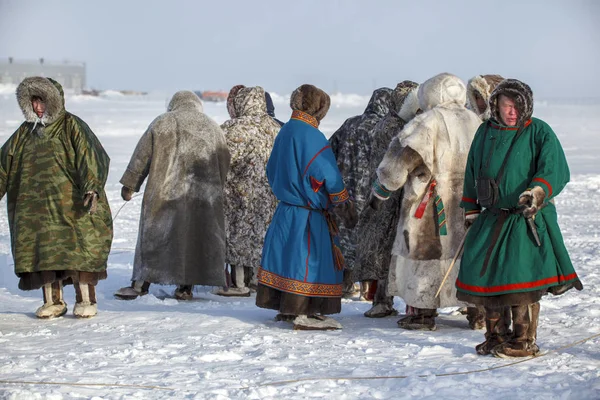 Nadym, Rusia - 23 de febrero de 2019: Yamal, área abierta, tundra, The — Foto de Stock