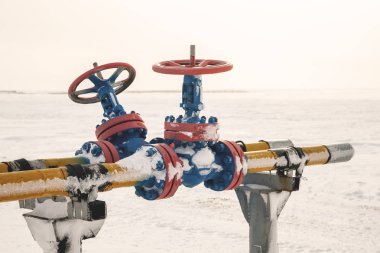 Petrol, gaz endüstrisi. Grup wellheads ve Vana armatür, zapomniełem gaz