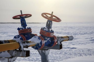 Petrol, gaz endüstrisi. Grup wellheads ve Vana armatür, zapomniełem gaz