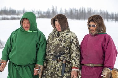 Nadym, Rusya - 22 Nisan 2019: Yamal, açık alan, tundra, eski