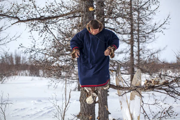 I residenti dell'estremo nord, il pascolo del popolo Nenets, la d — Foto Stock