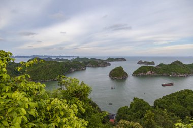 Cat Ba Adası, Vietnam. Holong Körfezi'nin güzel manzarası