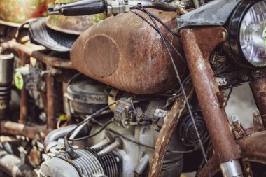 eski, paslı Amerikan Vietnam savaş motosiklet