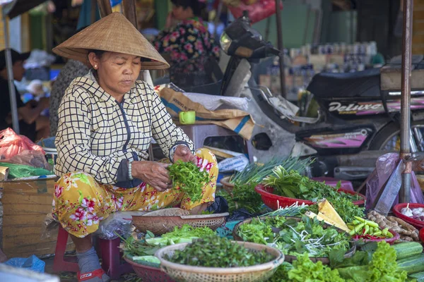 Hoi Vietnam Haziran 2019 Hoi Old Market Geleneksel Vietnam Saman — Stok fotoğraf