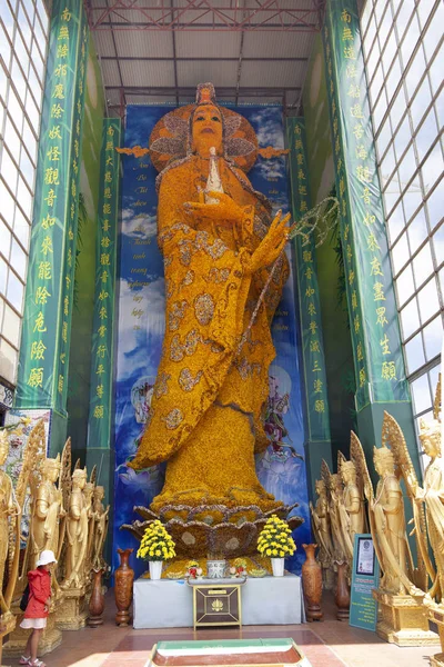 达拉特 2019 林普奥克塔在大叻 大叻著名的地标 佛教瓷玻璃寺庙 博迪萨特瓦花女神雕像 — 图库照片