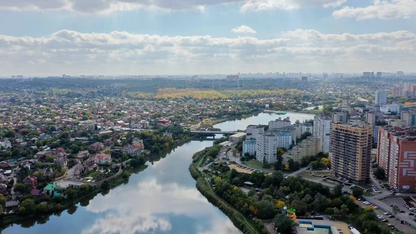 罗斯托夫在唐的航空视图 唐河畔罗斯托夫市全景 — 图库照片