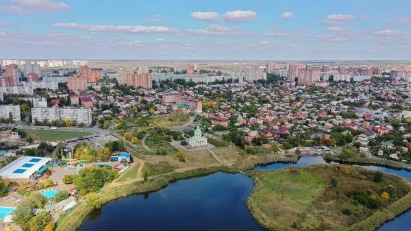 罗斯托夫在唐的航空视图 唐河畔罗斯托夫市全景 — 图库照片