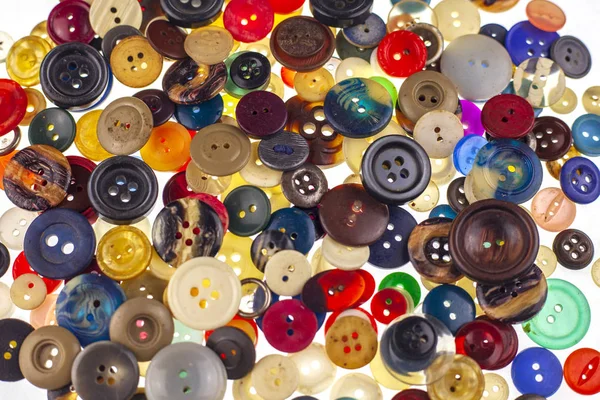 Botões de plástico, botões coloridos fundo , — Fotografia de Stock