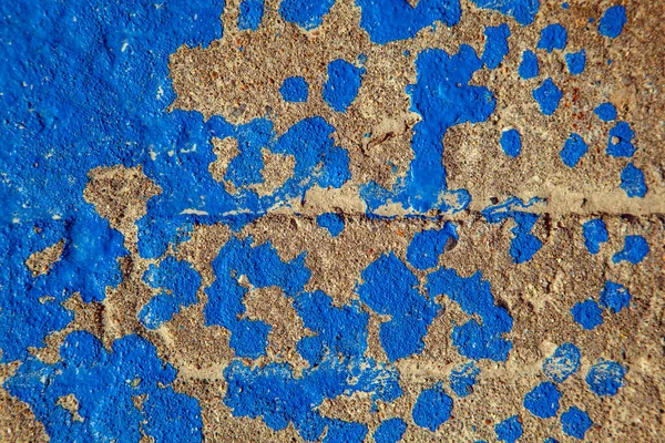 Impression Peinture Bleue Sur Une Surface Béton Impression Ronde Partir — Photo