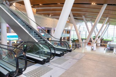 Rostov, Don, Rusya, 4 Haziran 2020: Platov havaalanı, kalkış bölgesi