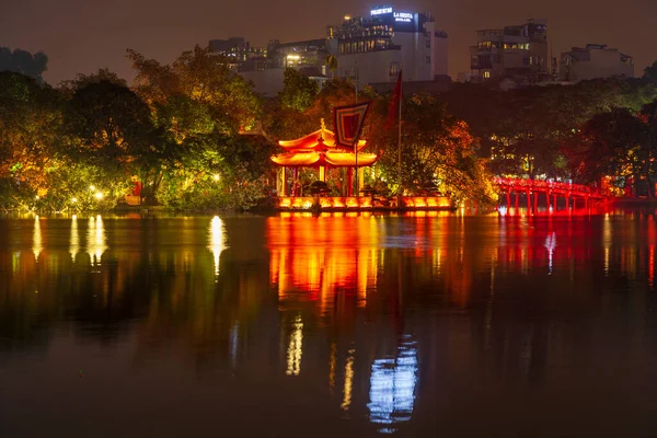 Hanoi Vietnam June 2019 Center Hanoi Vietnam Hoan Kiem Lake — Stock Photo, Image