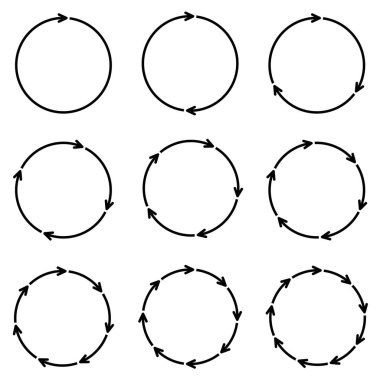 Bilgi grafiği için vektör siyah daire okları