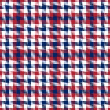 Beyaz Vatansever Tartan , Mavi, Kırmızı Dikişsiz Desenler