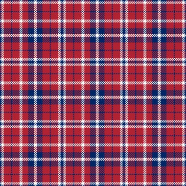 Beyaz Vatansever Tartan , Mavi, Kırmızı Dikişsiz Desenler