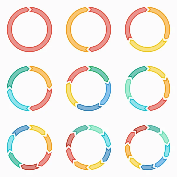 Flèches cercles pour infographie . — Image vectorielle