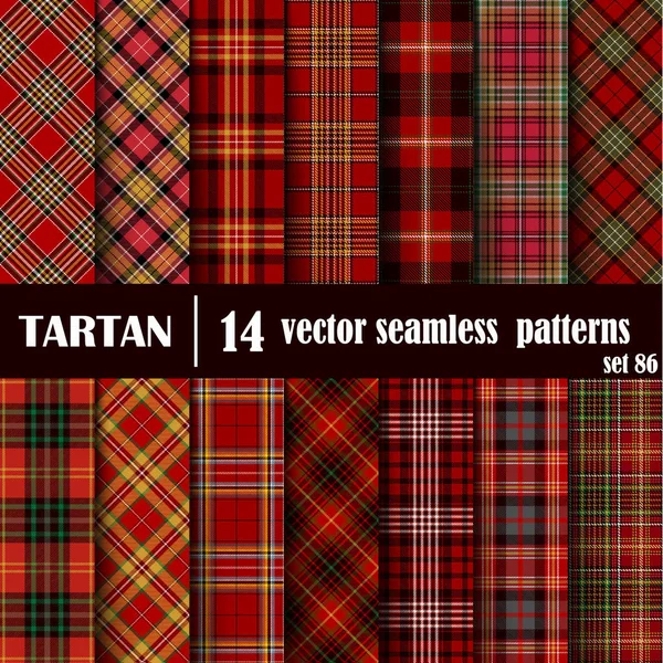 Establecer patrón sin costura Tartán — Archivo Imágenes Vectoriales