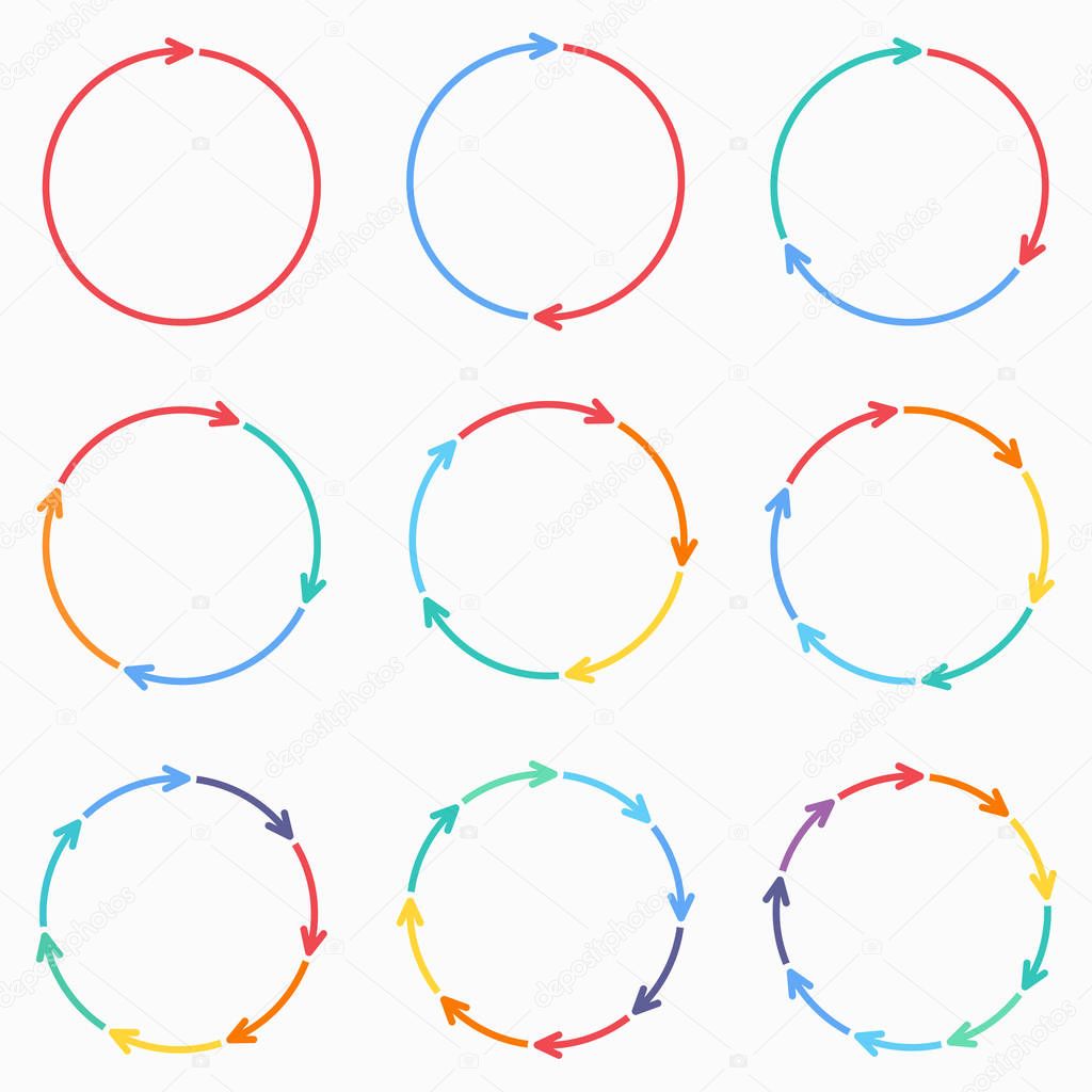 Vector circle arrows for infographic.