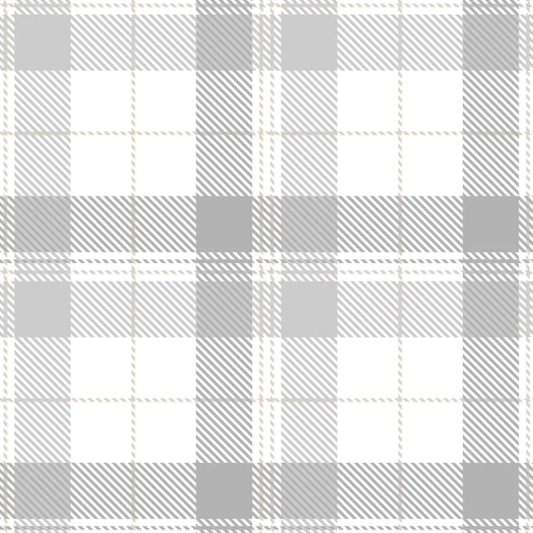 Tartan fond de motif sans couture en gris pastel, Dusty Beige et blanc à carreaux de couleur — Image vectorielle