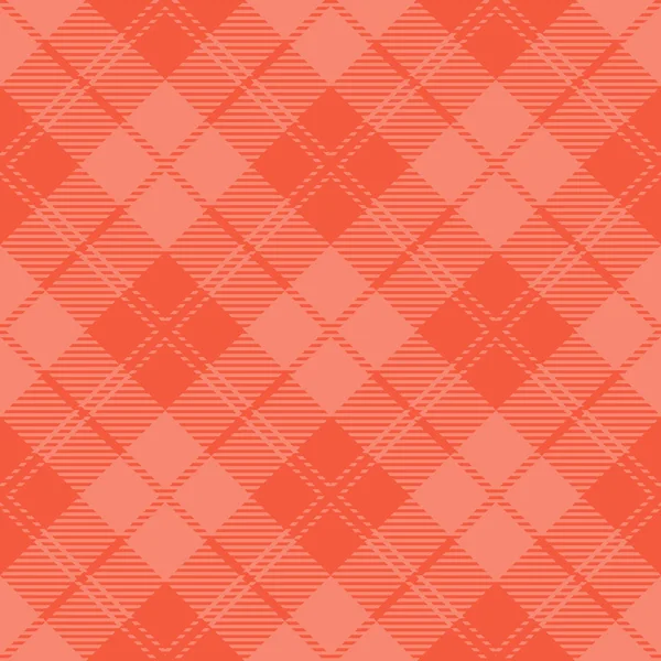 Living Coral Tartan Seamless Pattern Background — Stock Vector