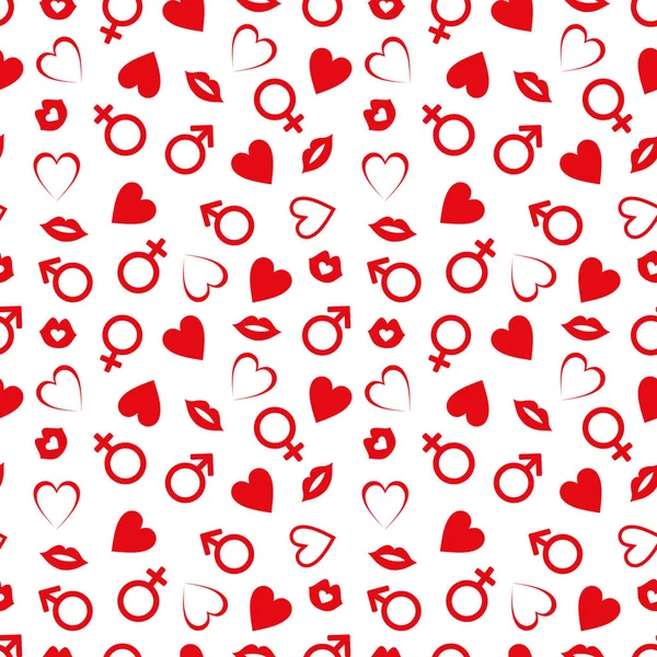 Valentine's Day Seamless Vector Patterns. — Stock Vector