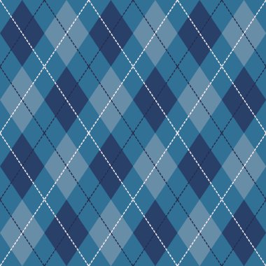Mavi, Siyah Ve Beyaz Dikişsiz Argyle Desen Vektör Arka Plan