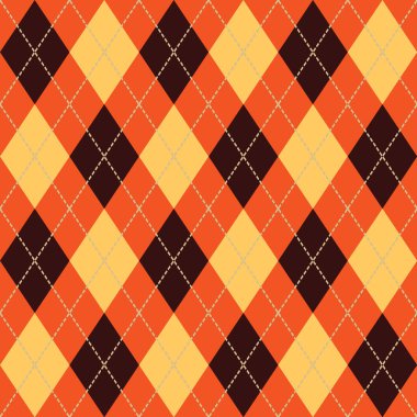 Argyle Sonbahar Dikişsiz Desen Ekose. 