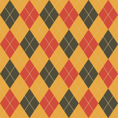 Argyle Sonbahar Dikişsiz Desen Ekose. 