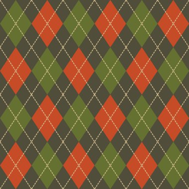 Argyle Sonbahar Dikişsiz Desen Ekose. 