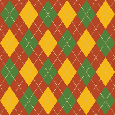 Argyle Sonbahar Dikişsiz Desen Ekose. 