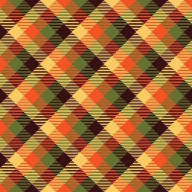 Tartan Sonbahar Dikişsiz Desen Ekose