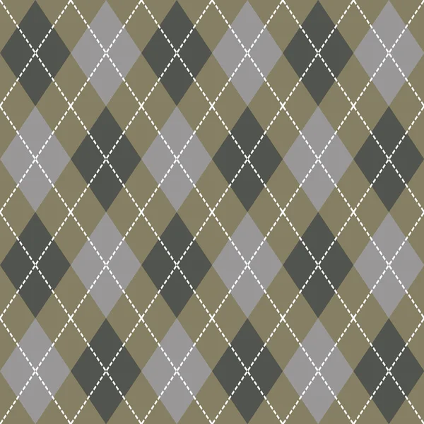 Beige, Gray  and  White Seamless Argyle Pattern Vector Background — Stock Vector
