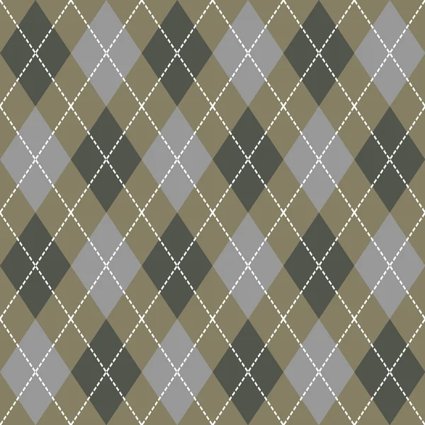 Beige, Gray  and  White Seamless Argyle Pattern Vector Background — Stock Vector