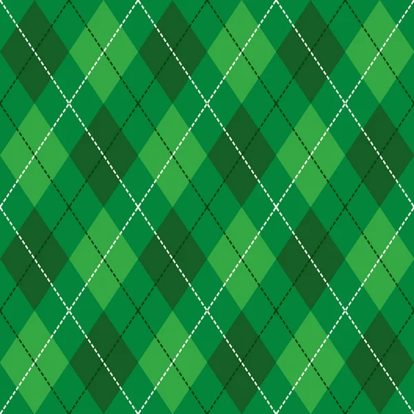 Green  and  White Seamless Argyle Pattern Vector Background — Stock Vector