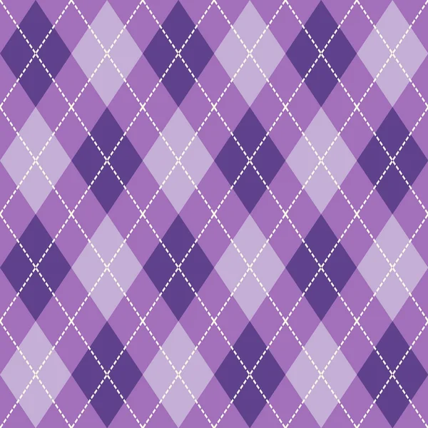 Mor ve Beyaz Dikişsiz Argyle Desen Vektör Arka Plan
