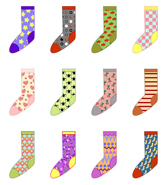 Set of colored socks