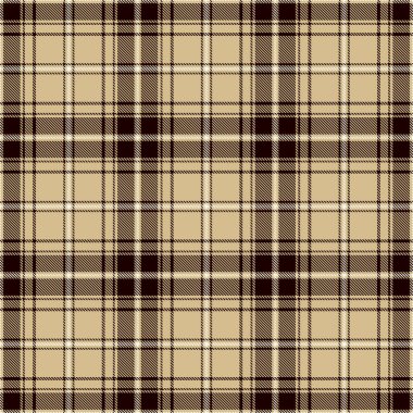 Deve bej, siyah ve beyaz renkli ekoseli Tartan Kusursuz Desenli Arkaplan. Flannel Gömlek desenleri. Duvar kağıtları için Moda Döşeme Vektörü ResmiComment.